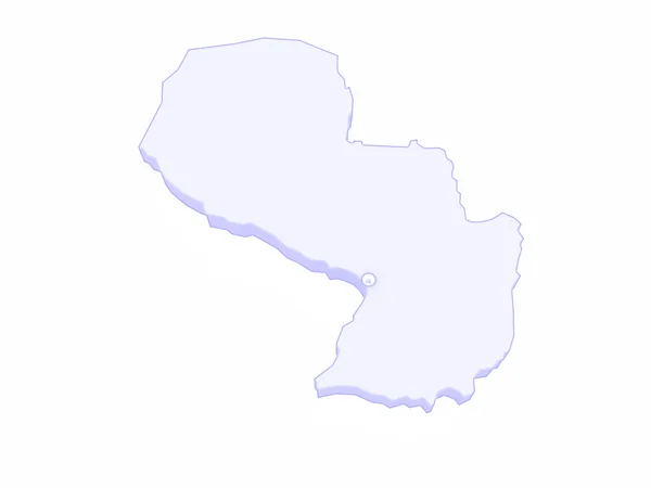 El mapa de Paraguay . —  Fotos de Stock