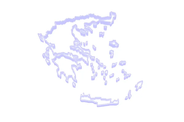 Dreidimensionale Karte von Griechenland. — Stockfoto