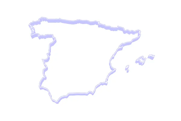 Three-dimensional map of Spain. — Stock Photo, Image