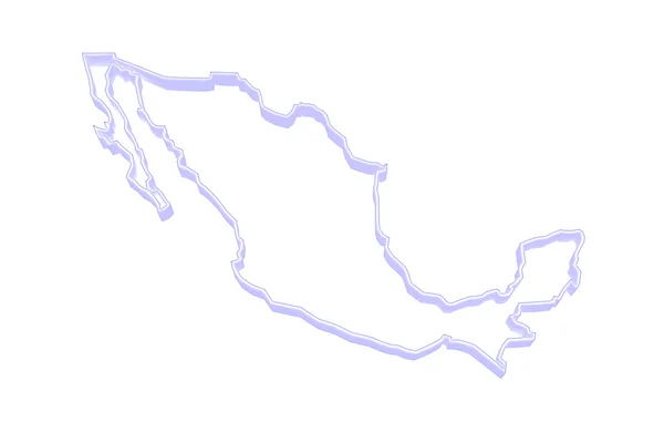 Dreidimensionale Karte von Mexiko. — Stockfoto