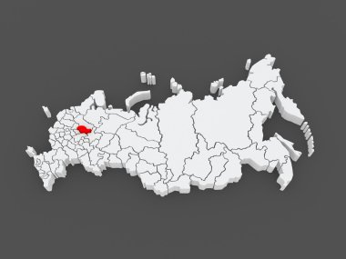 harita Rusya Federasyonu. Kostroma bölgesi.