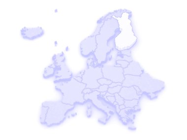 Карта Європи та Фінляндії.