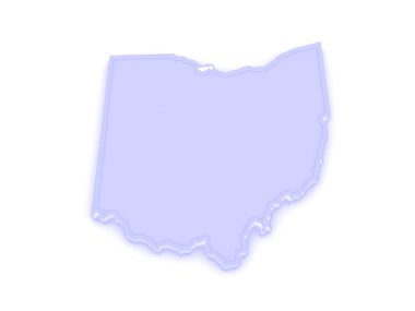 üç boyutlu harita Ohio. ABD.