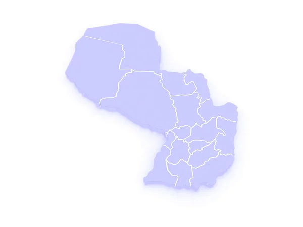 El mapa de Paraguay . —  Fotos de Stock