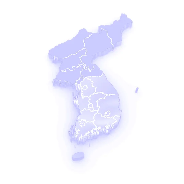 Kaart van Zuid-korea — Stockfoto