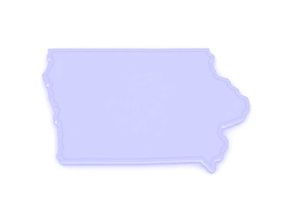 Three-dimensional map of Iowa. USA. — Stock Photo, Image