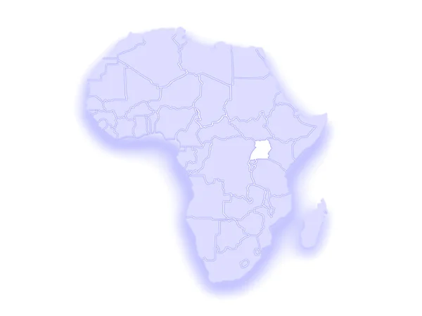 Mapa dos mundos. Uganda . — Fotografia de Stock