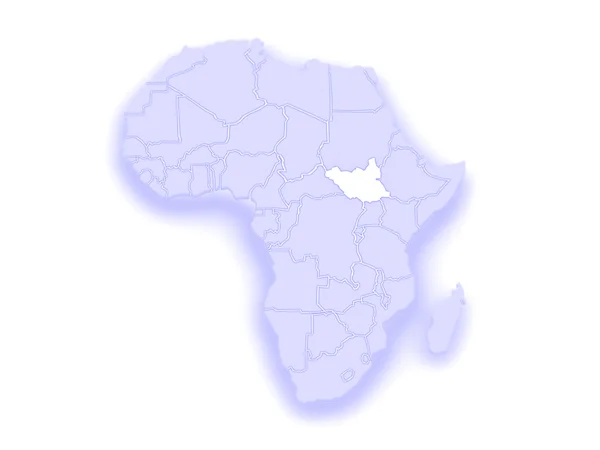 Mapa de mundos. Sudán del Sur . — Foto de Stock