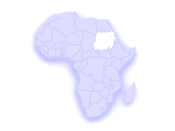 Map of worlds. Sudan. — Stock Photo, Image