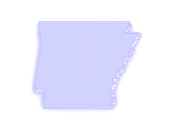 Трехмерная карта Арканзаса. США . — стоковое фото