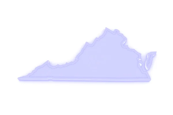Trójwymiarowa mapa virginia. Stany Zjednoczone Ameryki. — Zdjęcie stockowe