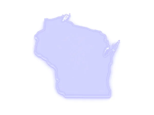 Three-dimensional map of Wisconsin. USA. — Stock Photo, Image