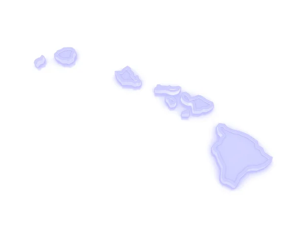 夏威夷的三维地图。美国. — 图库照片