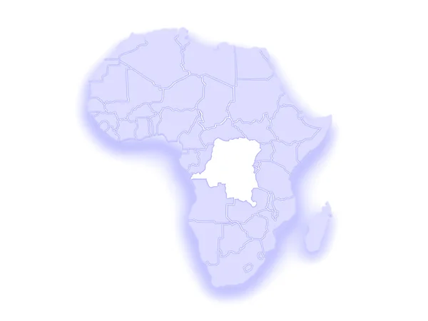 Kaart van werelden. democratische republiek congo. — Stockfoto
