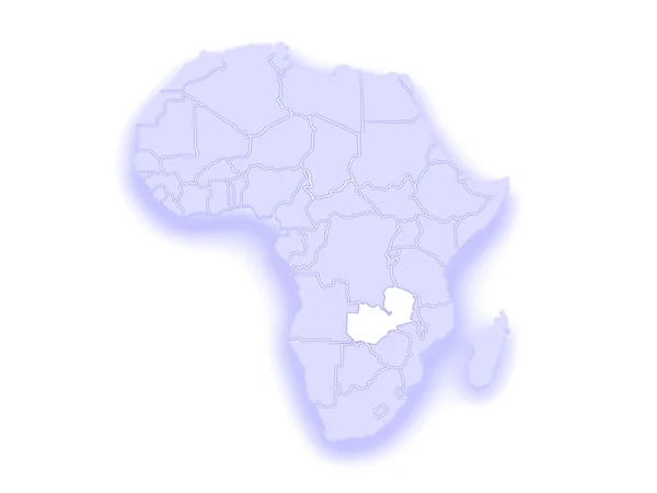 Mapa dos mundos. Zâmbia . — Fotografia de Stock