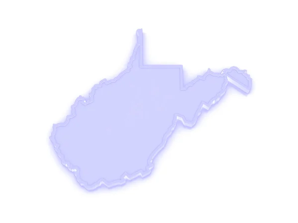 Trojrozměrná mapa Západní Virginie. Spojené státy americké. — Stock fotografie