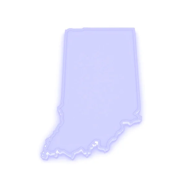 Three-dimensional map of Indiana. USA. — Stock Photo, Image