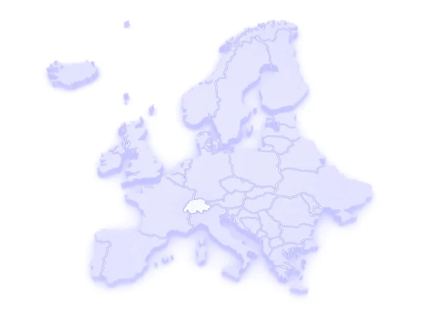 Karte von Europa und der Schweiz. — Stockfoto