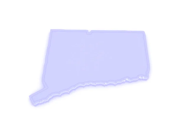 Dreidimensionale Karte von Connecticut. USA. — Stockfoto
