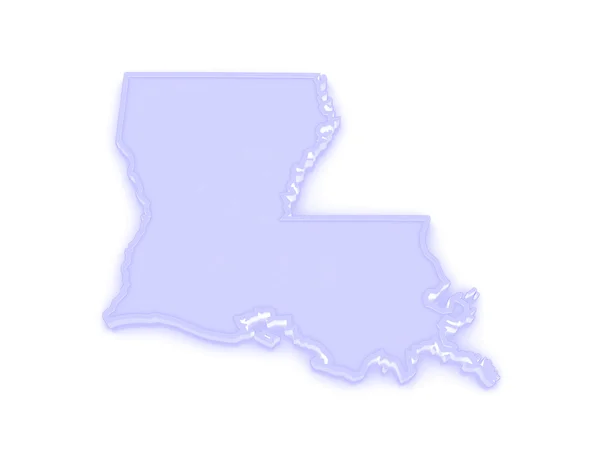 Тривимірну карту Луїзіана. США. — стокове фото