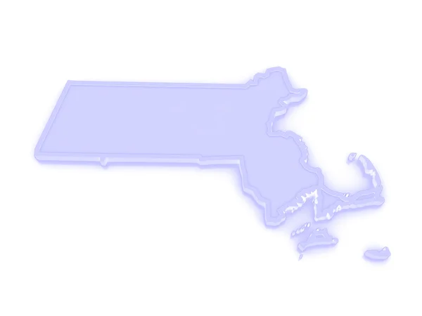 Mapa tridimensional de Massachusetts. Estados Unidos . —  Fotos de Stock