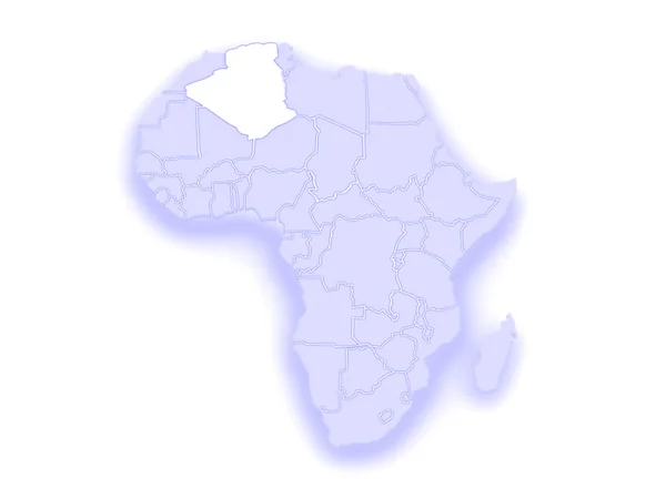 Dünya Haritası. Cezayir. — Stok fotoğraf