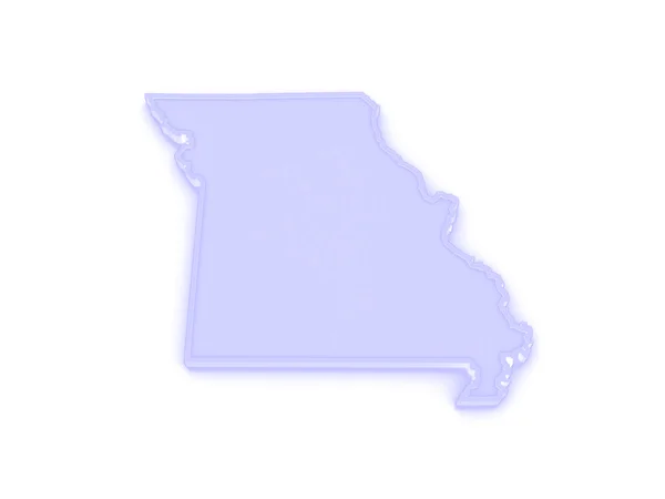 Three-dimensional map of Missouri. USA. — Stock Photo, Image