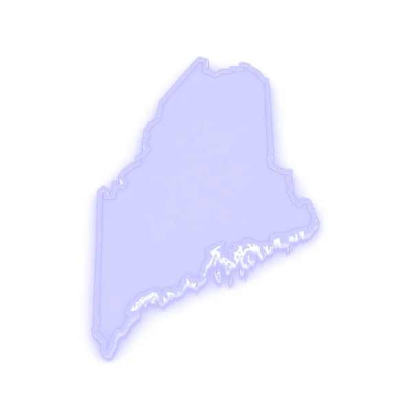缅因州的三维地图。美国. — 图库照片