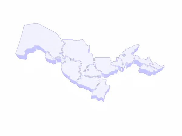O mapa de Uzbequistão . — Fotografia de Stock