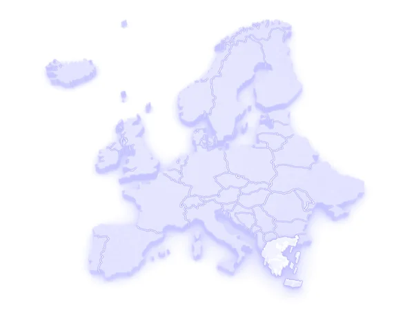 ヨーロッパ、ギリシャの地図. — ストック写真