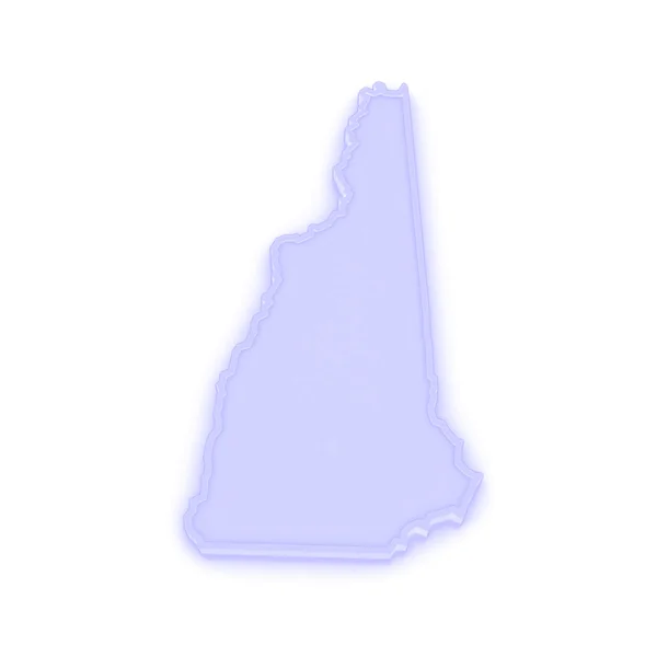 Trojrozměrná mapa new hampshire. Spojené státy americké. — Stock fotografie