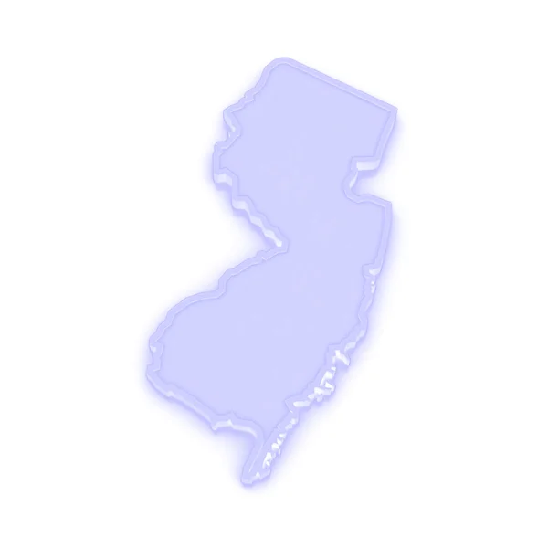 Üç boyutlu harita new Jersey. ABD. — Stok fotoğraf