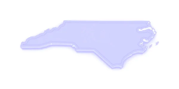 Mapa tridimensional da Carolina do Norte. Estados Unidos . — Fotografia de Stock