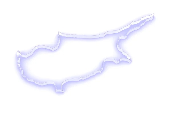 塞浦路斯地图. — 图库照片