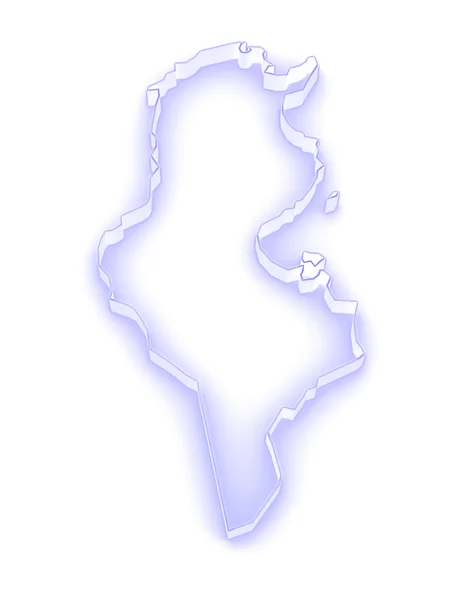 Карта Туниса — стоковое фото
