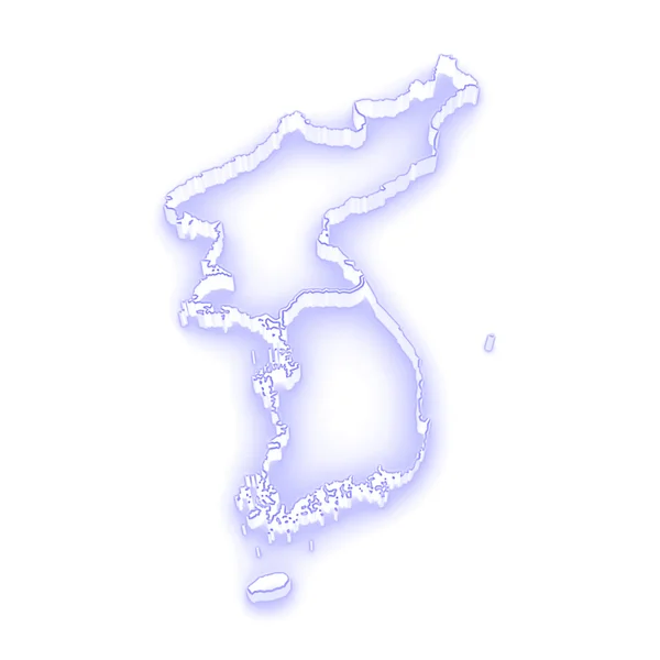 Kaart van korea — Stockfoto