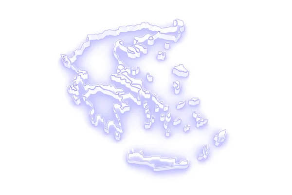 Yunanistan'ın üç boyutlu Haritası. — Stok fotoğraf