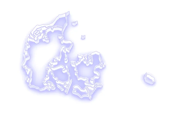 Three-dimensional map of Denmark. — Stock Photo, Image