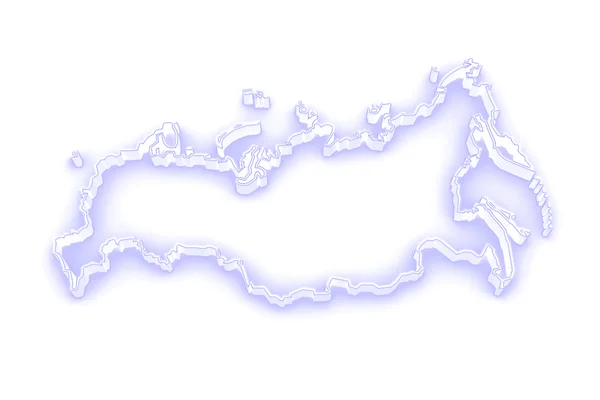 Driedimensionale kaart van Rusland. — Stockfoto