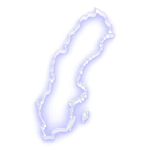 Three-dimensional map of Sweden. — Stock Photo, Image