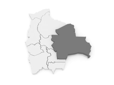 santa cruz Haritası. Bolivya.