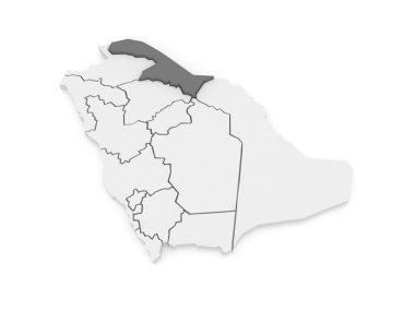 el al hudud kuzey sınırındaki Haritası. Suudi Arabistan.