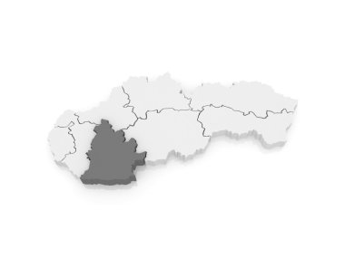 nitra Haritası. Slovakya.