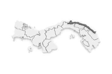 guna yala Haritası. Panama.