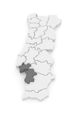 setubal Haritası. Portekiz.