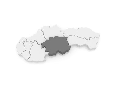 banska bystrica bölge haritası. Slovakya.