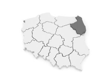 podlasie Haritası. Polonya.