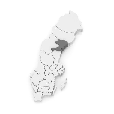 vasternorrland Haritası. İsveç.