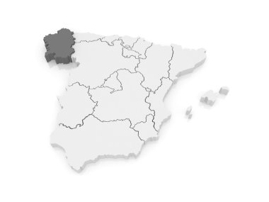 Galiçya Haritası. İspanya.