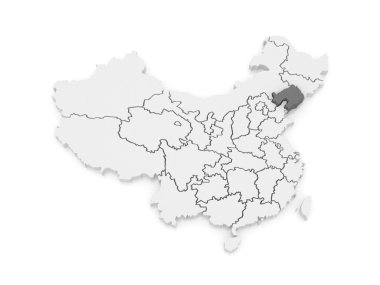 liaoning Haritası. Çin.
